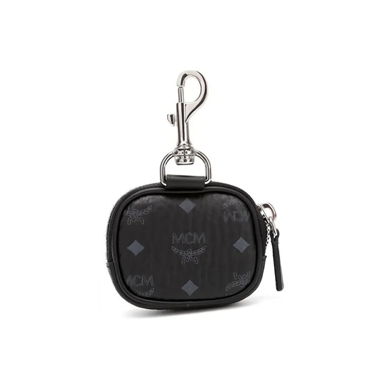 MCM Visetos Coated Canvas Coin Purse Unisex Black-2
