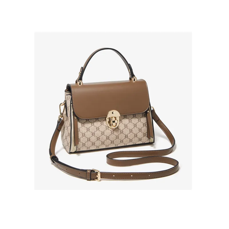 Marino Orlandi Synthetic Leather Kelly Bag Shoulder Bag Crossbody Bag Handbag Large Size Women's Coffee-8