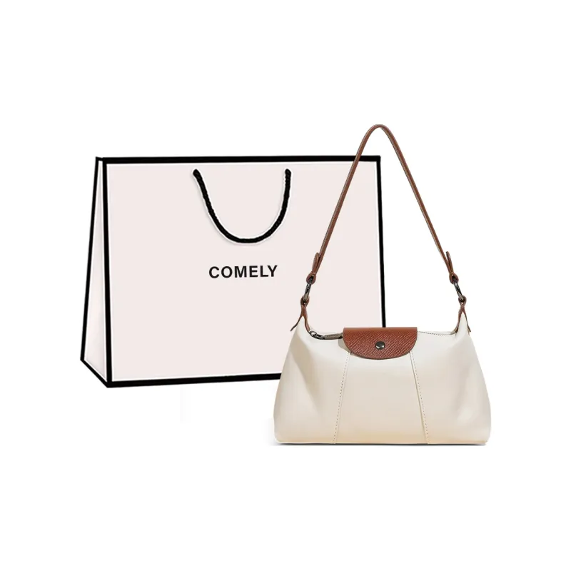 COMELY Sheepskin Patchwork Leather Shoulder Bag, Handbag, Shoulder Bag Women's Silver/White-6