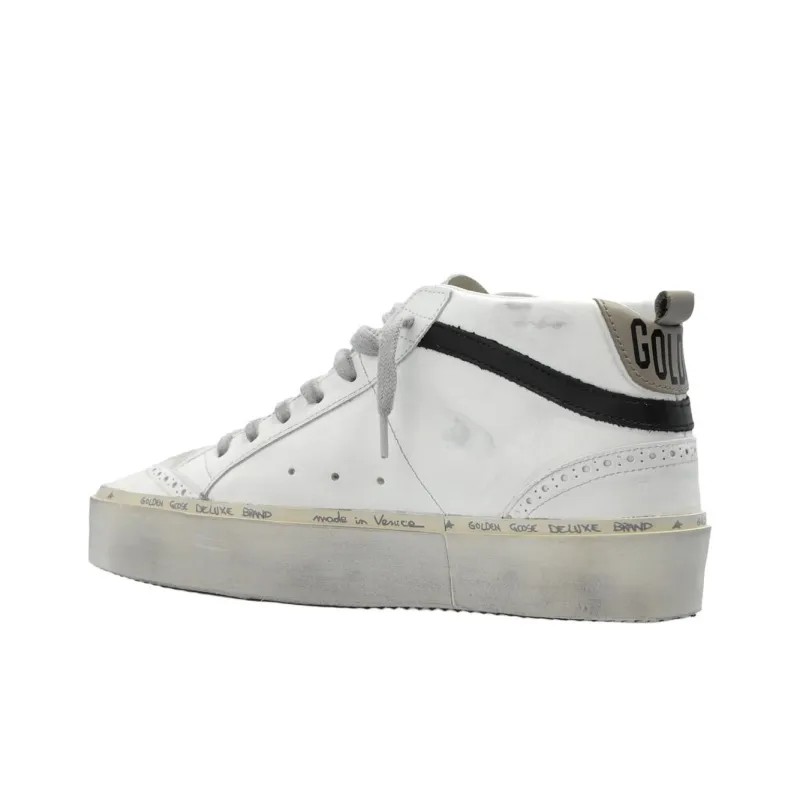 Golden Goose Mid Star High Top Skateboard Shoes Women's White-3
