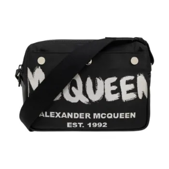 Alexander McQueen Fabric With Leather Crossbody Bag Shoulder Bag Men's Black