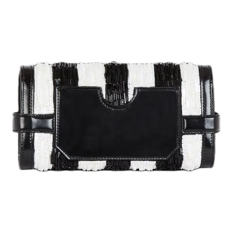 BALMAIN B-Buzz 23 Striped Clutch Bag-2
