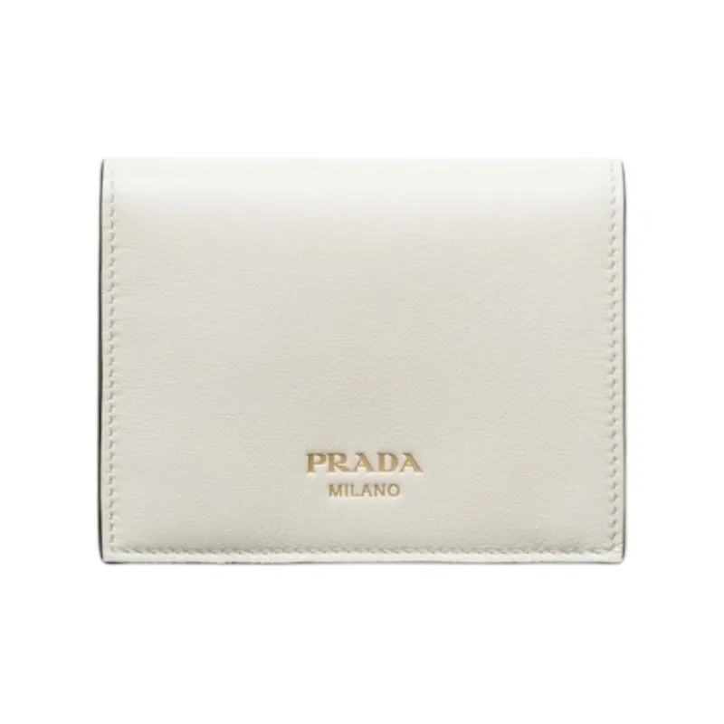 PRADA Leather Wallet Women's White-0