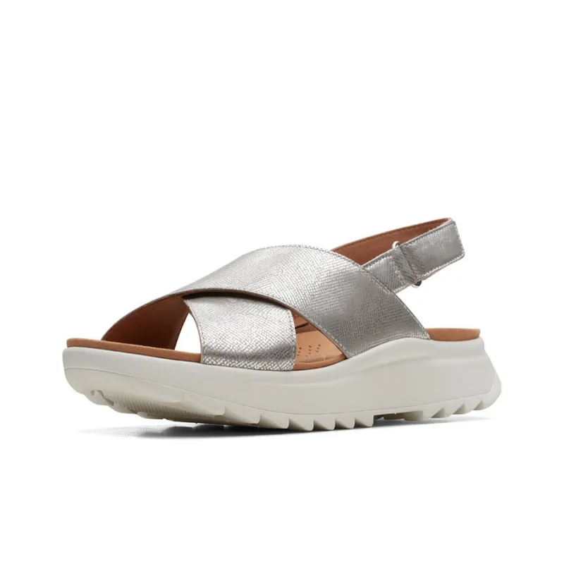 Clarks Beach Sandals Women's Silver-1