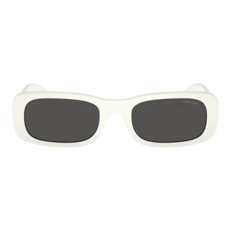 MIU MIU Acetate Rectangular Sunglasses Women's White-1