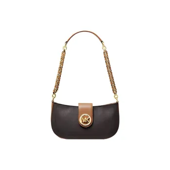MICHAEL KORS Leather Crescent Bag Shoulder Bag Women's Dark Brown Acorn Brown Monogram