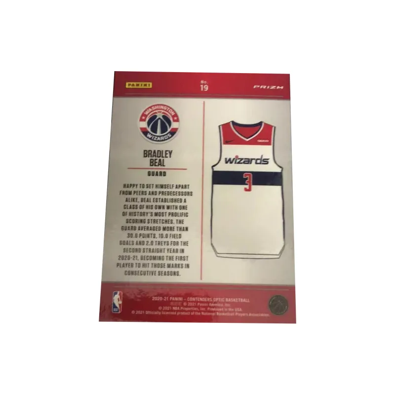 PANINI 20 21 Wizards, Beal, Small Tank Top Red Crush, Bradley Beal, Player Card, Card Product Access Sports Cards 1 Pc-1