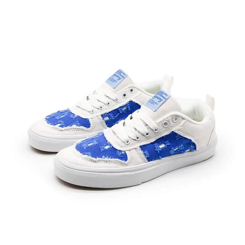 I'm Shopping Starry Fantasy Realm Anti Slip Wear Resistant Breathable Lightweight Low Top Skateboard Shoes Unisex Blue-1