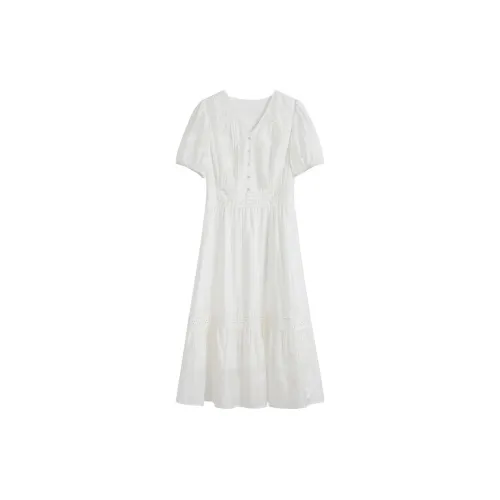 Inman Short-Sleeved Dresses Women's Pearl White