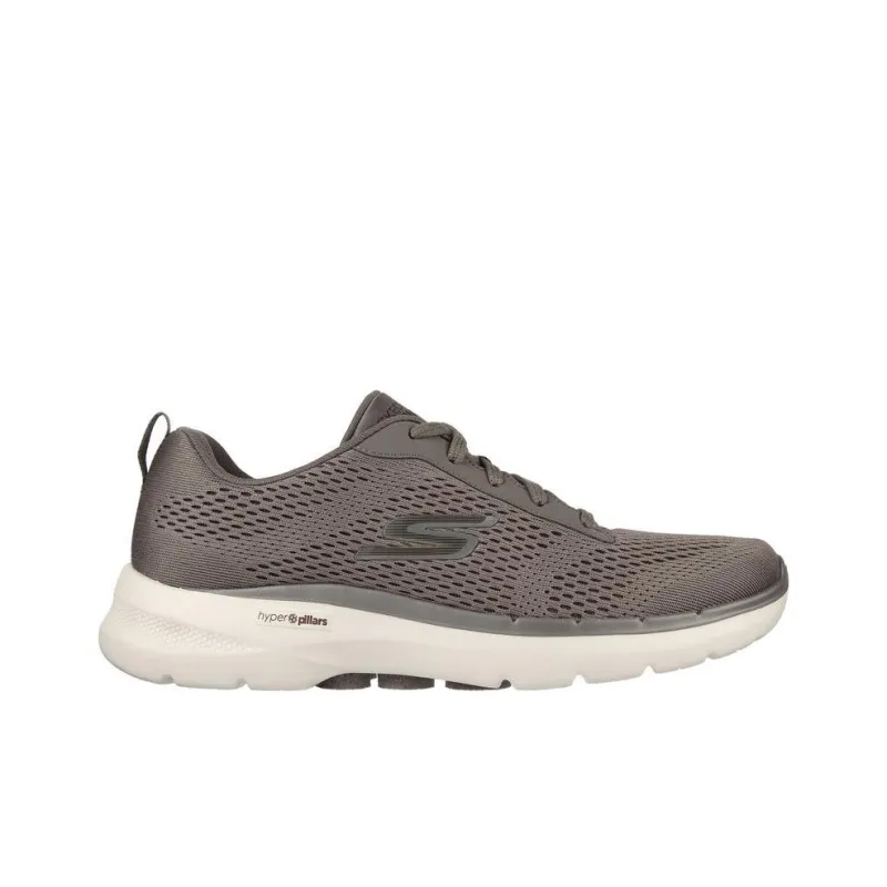 Skechers Go Walk 6 Anti Slip Wear Resistant Low Top Running Shoes Men's Taupe-1