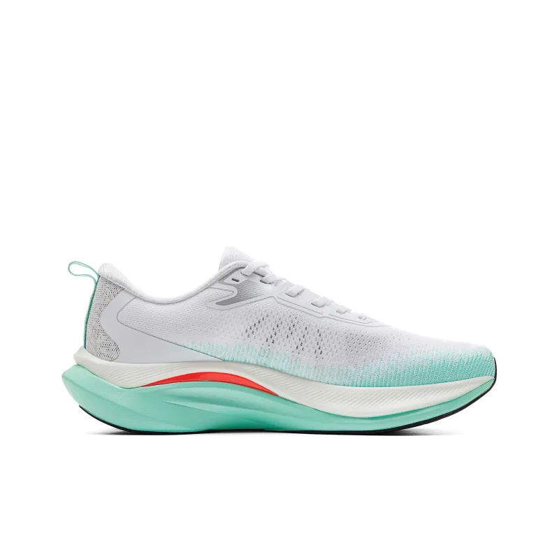 PEAK Cushioned Anti Slip And Wear Resistant Lightweight Low Top Running Shoes Men's All White Nouveau Green-1