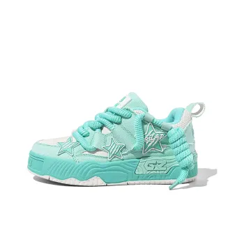 GREZHER Moisture Wicking Abrasion Resistant Lightweight Slip Resistant Low Top Skateboard Shoes Unisex Mint Green