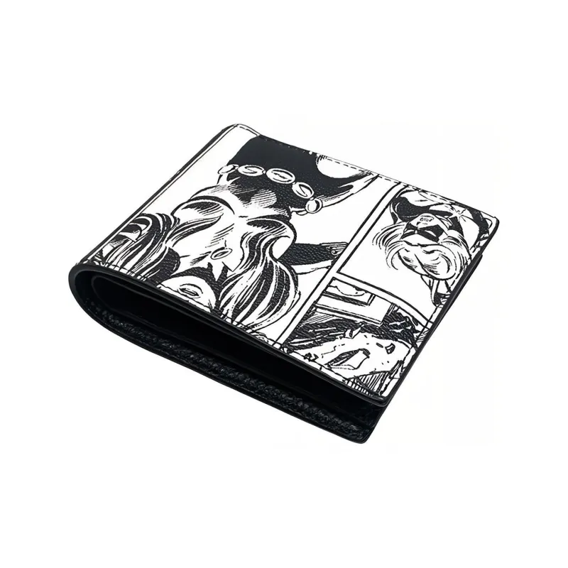COACH MARVEL Collaboration 3 IN 1 Wallet Leather Coin Purse Card Holder, Wallet Men's Black White-1