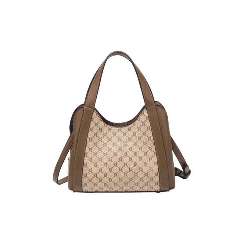 Marino Orlandi Synthetic Leather Bucket Bag Shoulder Bag, Crossbody Bag, Handbag Women's Khaki/Coffee-5
