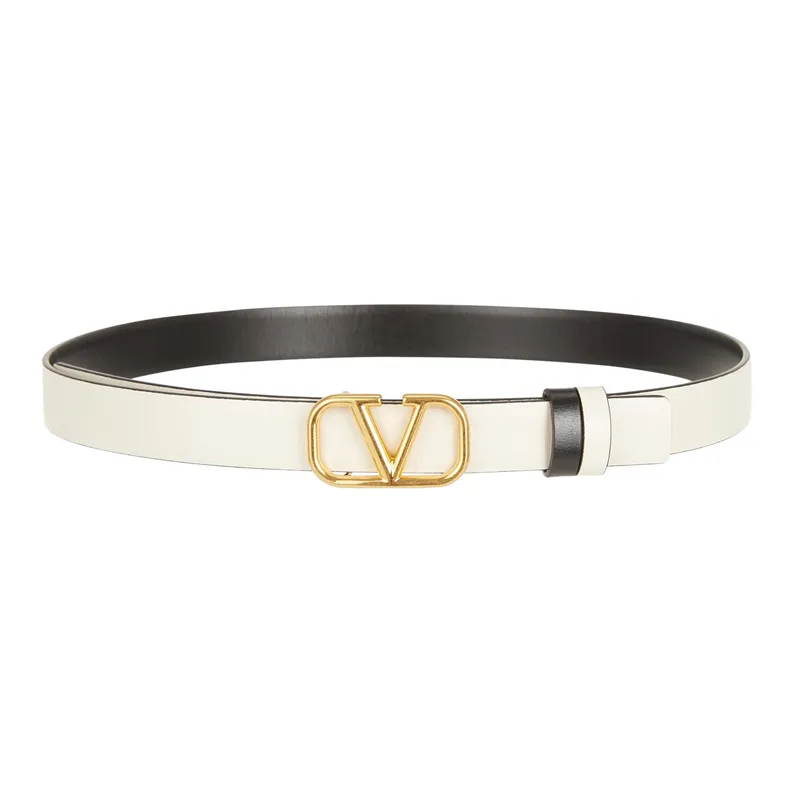 Valentino Double Sided Design, Smooth Buckle Leather Belts Women's Two Tone-3