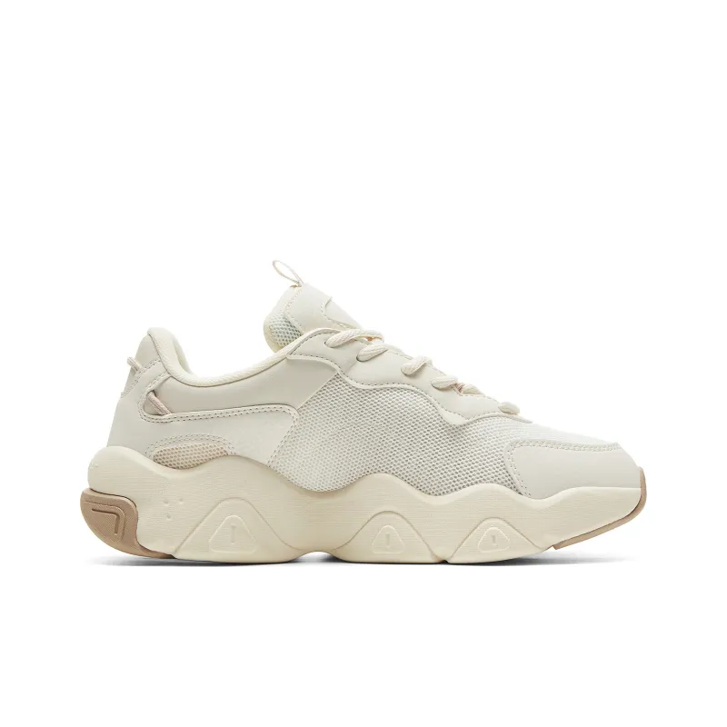 PEAK Cushioning Anti Slip Wear Resistant Breathability Low Top Chunky Sneakers Men's Canvas White-1