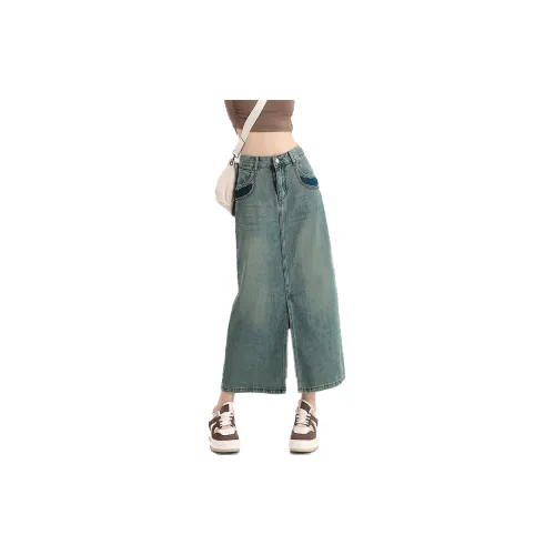 ONE MORE＊ Denim Long Skirts Women's Yellow Mud