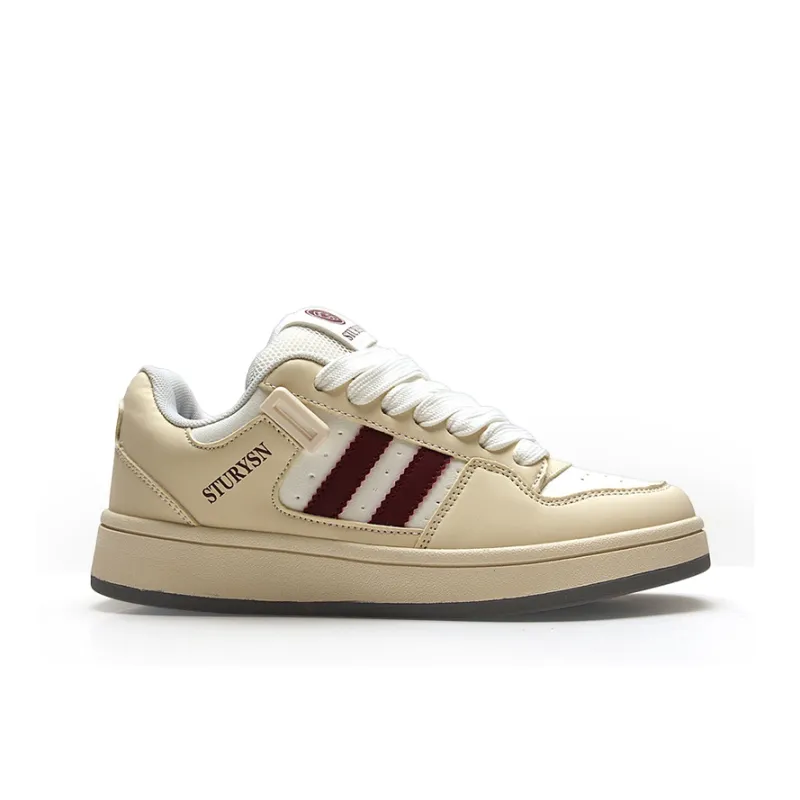 STUR YSN Wear resistant And Lightweight Low Top Skateboard Shoes Unisex Beige-3