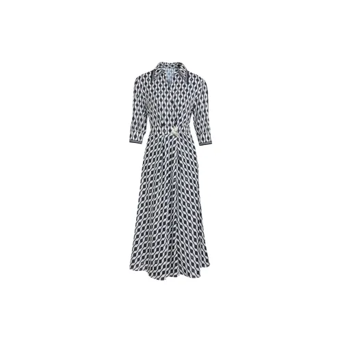 BADINA Short-Sleeved Dresses Women's Black White Geometry