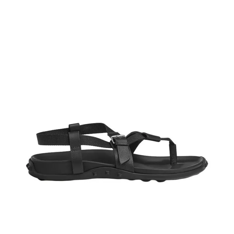 HERMES One Strap Sandals Women's Black-1