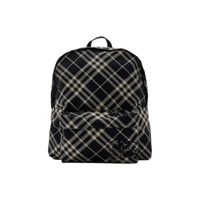 Burberry Polyester Blend With Polyurethane Backpack Men's Plain Fabric White & Black-0