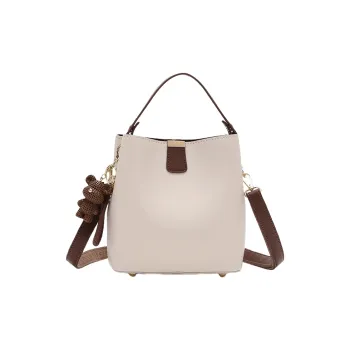 PESASRIE Microfiber Synthetic Leather Shoulder Bag Crossbody Bag Handbag Regular Women's Coffee/Ecru