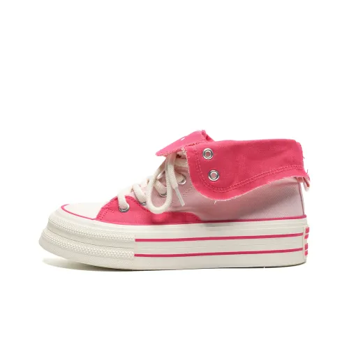 Circle small Canvas Shoes Women's Mid-Top