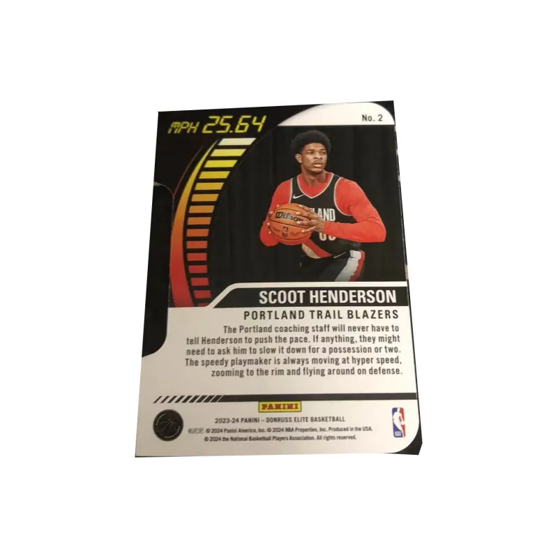 PANINI Scoot Henderson 23 24 Trail Blazers Elite Player Card Access Pass Sports Cards 1 Pc-1