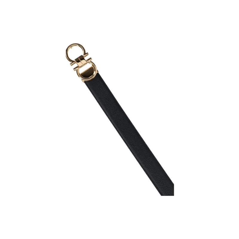 FERRAGAMO Calfskin Leather Belts Men's Black Width 3.5CM-1