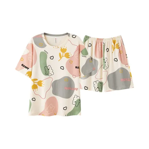 The Story Of The Flower Season Pajama Set Women's Ecru