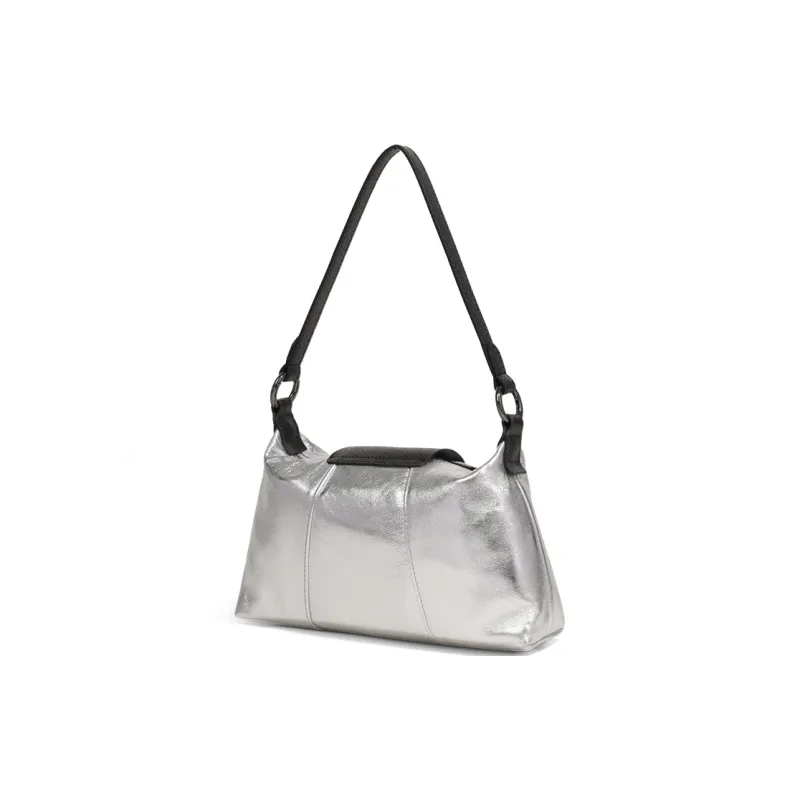 COMELY Sheepskin Patchwork Leather Shoulder Bag, Handbag, Shoulder Bag Women's Silver/White-4