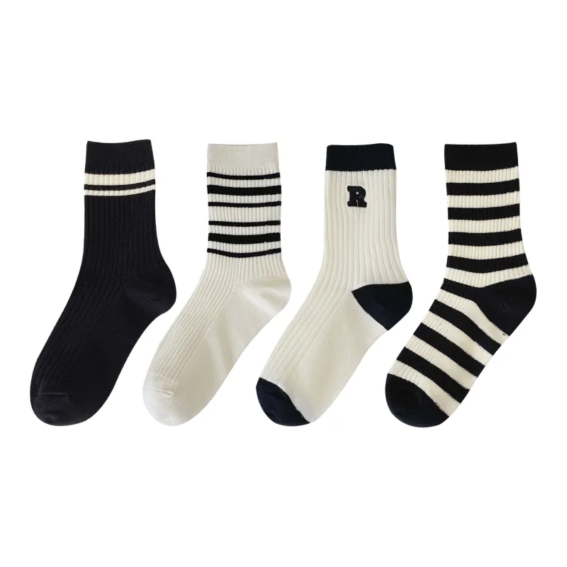 XXLLG Mid Calf Socks Women's 4 Pack-9