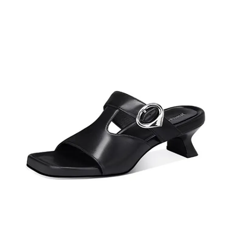 JESSICA SOPHIA Slip-Resistant Abrasion-Resistant Slide Slippers Women's Black-0