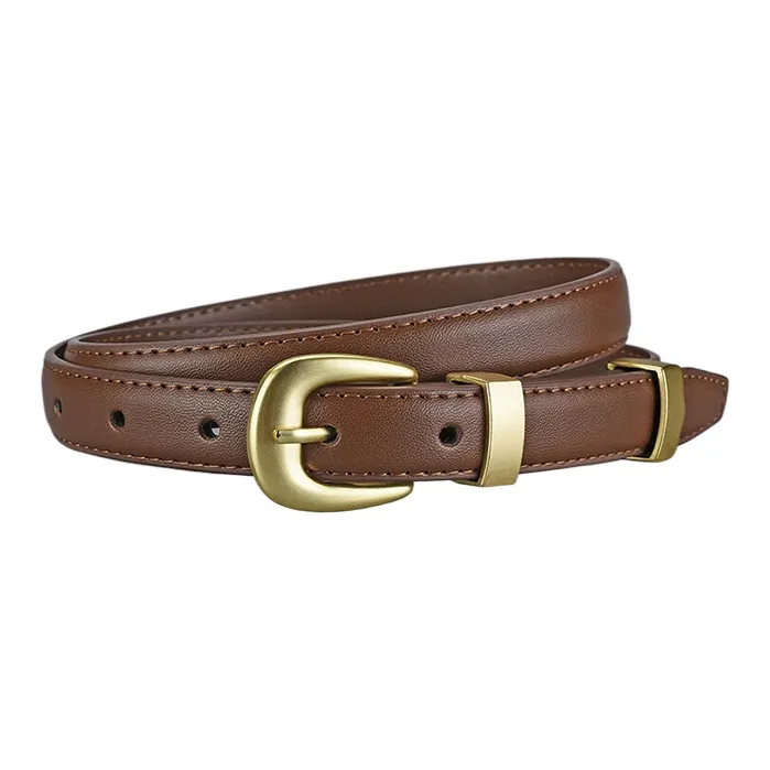 CARTELO Cow Split Leather Belts Women's Width 2CM-1