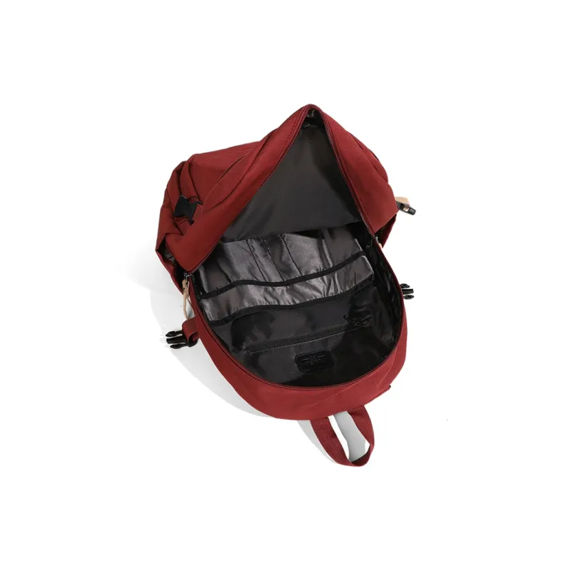 Kevin Cohen Fabric Backpack Unisex Burgundy-4