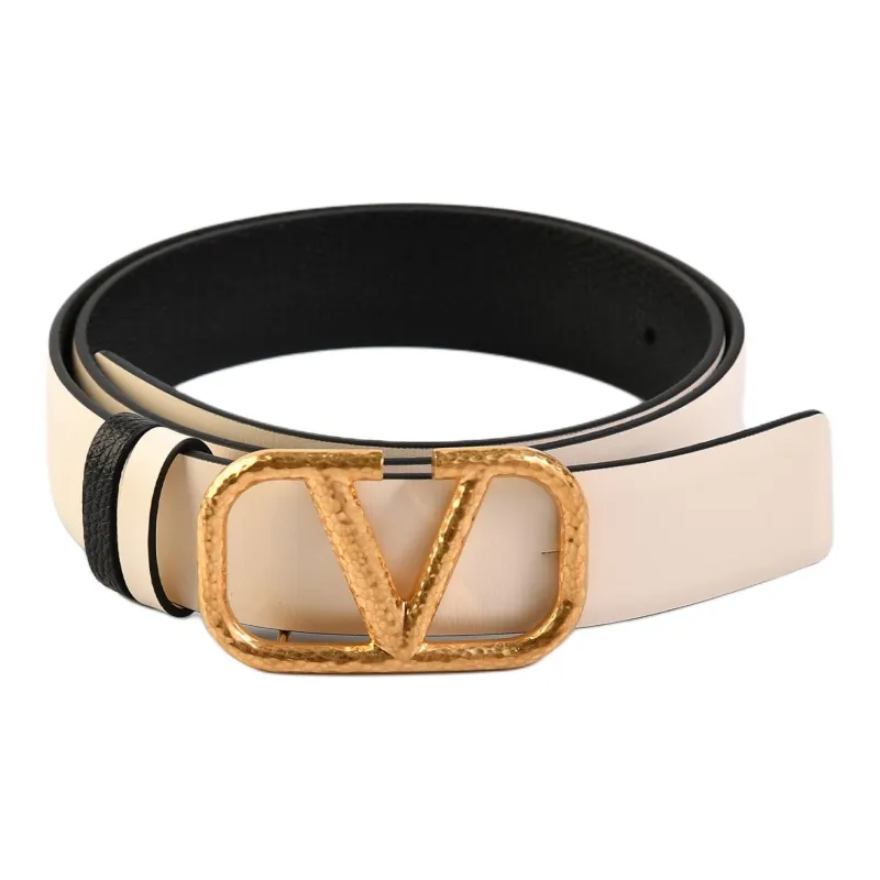 Valentino Calfskin Leather Belts Women's Beige -1