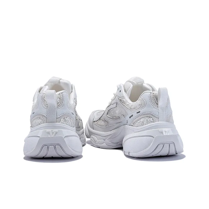 BELLALILY Low-Top Chunky Sneakers Women's Silver White-9