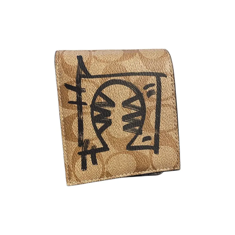 COACH X Guang Yu 3 IN 1 Wallet Canvas Wallet Men's Brown-1