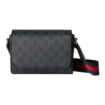 GUCCI Canvas With Leather Canvas Bag, Crossbody Bag, Shoulder Bag Extra Mini Men's Black