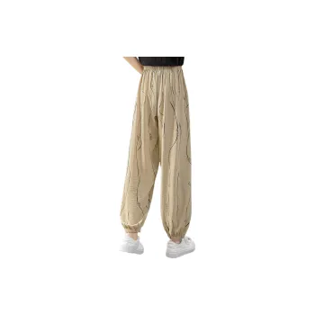 Cypress House Casual Pants Women's Khaki Base With Black Stripes