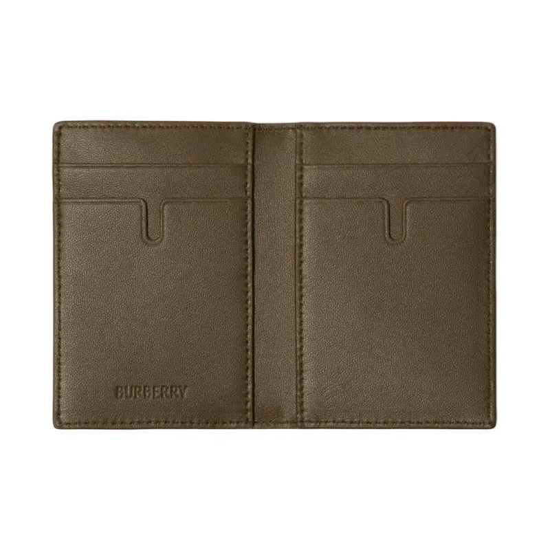Burberry Calfskin Card Holder Unisex Army Green-2