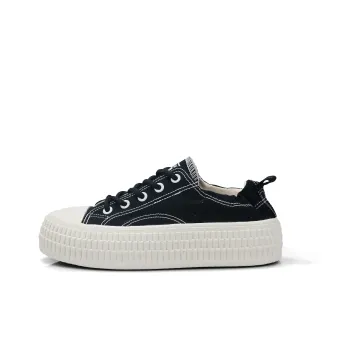 B10CROWN Slip-Resistant Breathable Lightweight Low-Top Canvas Shoes Women's Black