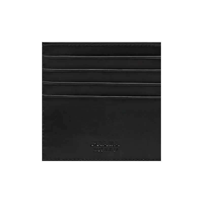 PRADA Saffiano Leather Wallet Unisex Black-4