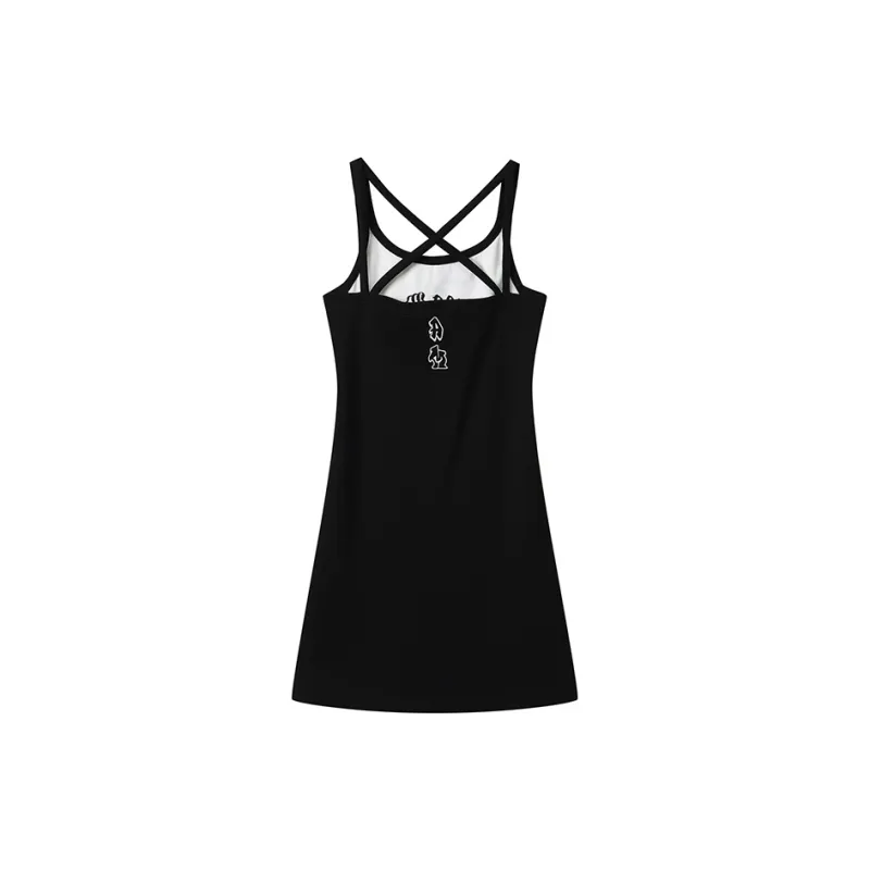 ANDREA MARTIN Slip Dress Women's Black White-1