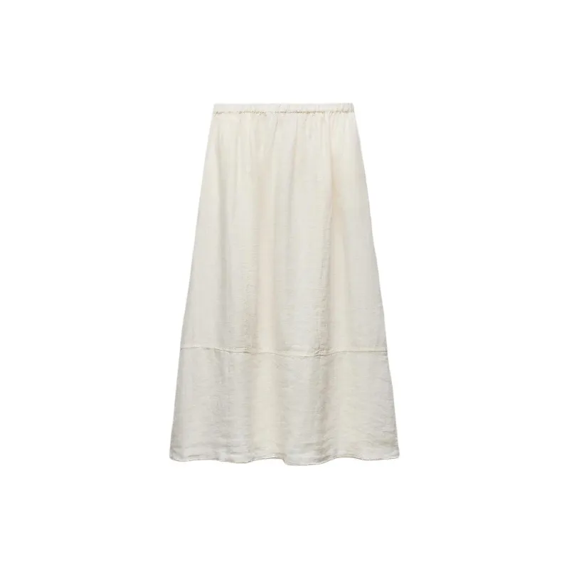 ZARA Casual Long Skirts Women's White-1