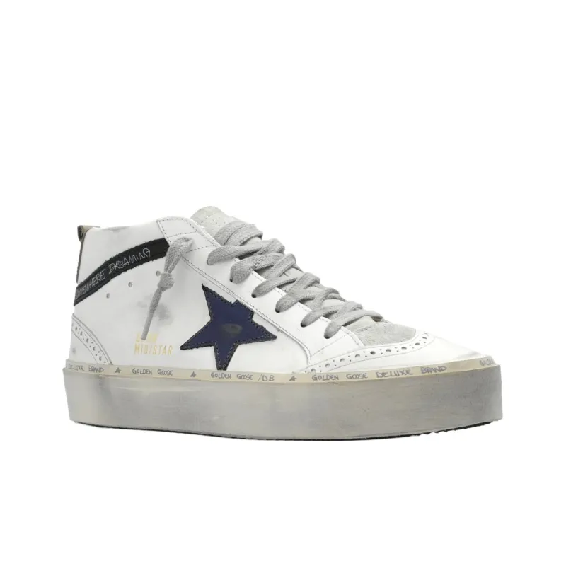 Golden Goose Mid Star High Top Skateboard Shoes Women's White-2