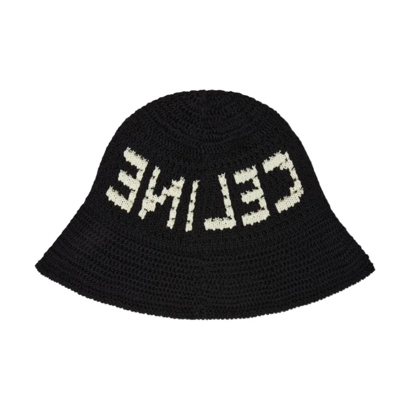 CELINE Cotton Bucket Hats Unisex Black-1