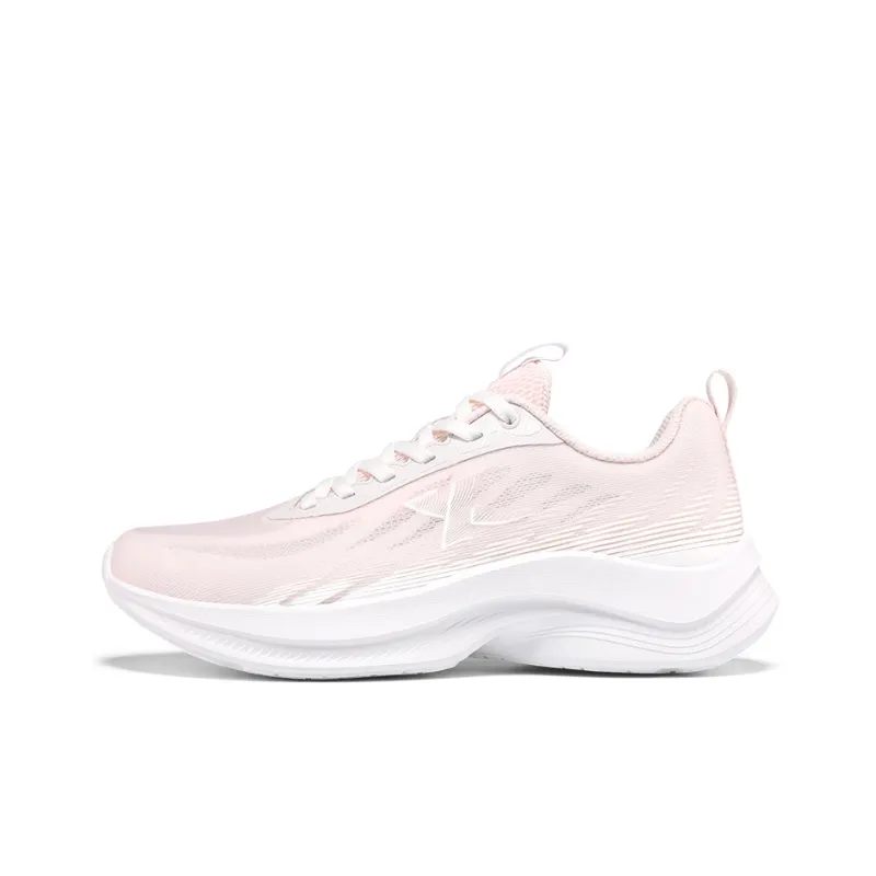 XTEP Cushioning And Breathable Low Top Running Shoes Women's Pink White-0