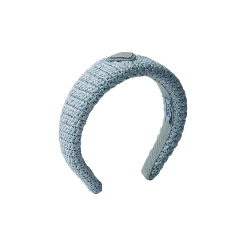 PRADA Triangle logo Crochet Headband-0