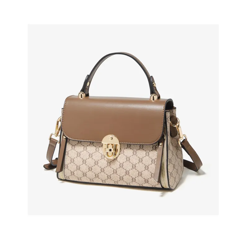 Marino Orlandi Synthetic Leather Kelly Bag Shoulder Bag Crossbody Bag Handbag Large Size Women's Coffee-7